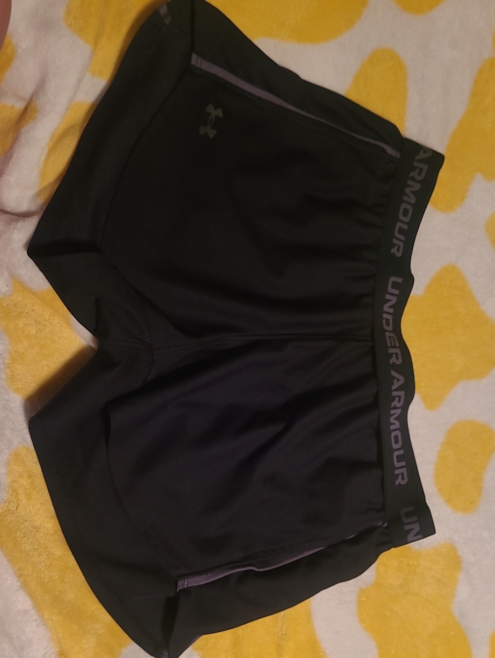 Under Armour Black Women's Athletic Shorts with Gray Logo Trim